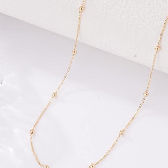 Dainty Choker Necklace for Women 14K Gold Plated Minimalist Chain Choker Necklac - Picture 3 of 9